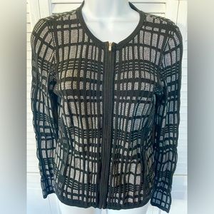 Ann Taylor Factory Black & White Sweater/Cardigan Size XS